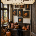 Halloween Pumpkin Gallery Wall in Mud Room