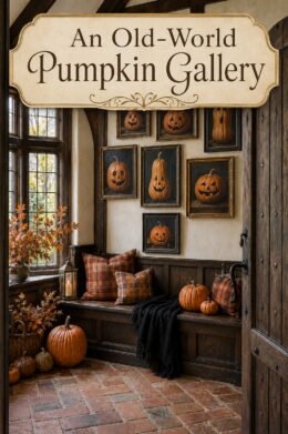 Halloween Pumpkin Gallery Wall in Mud Room