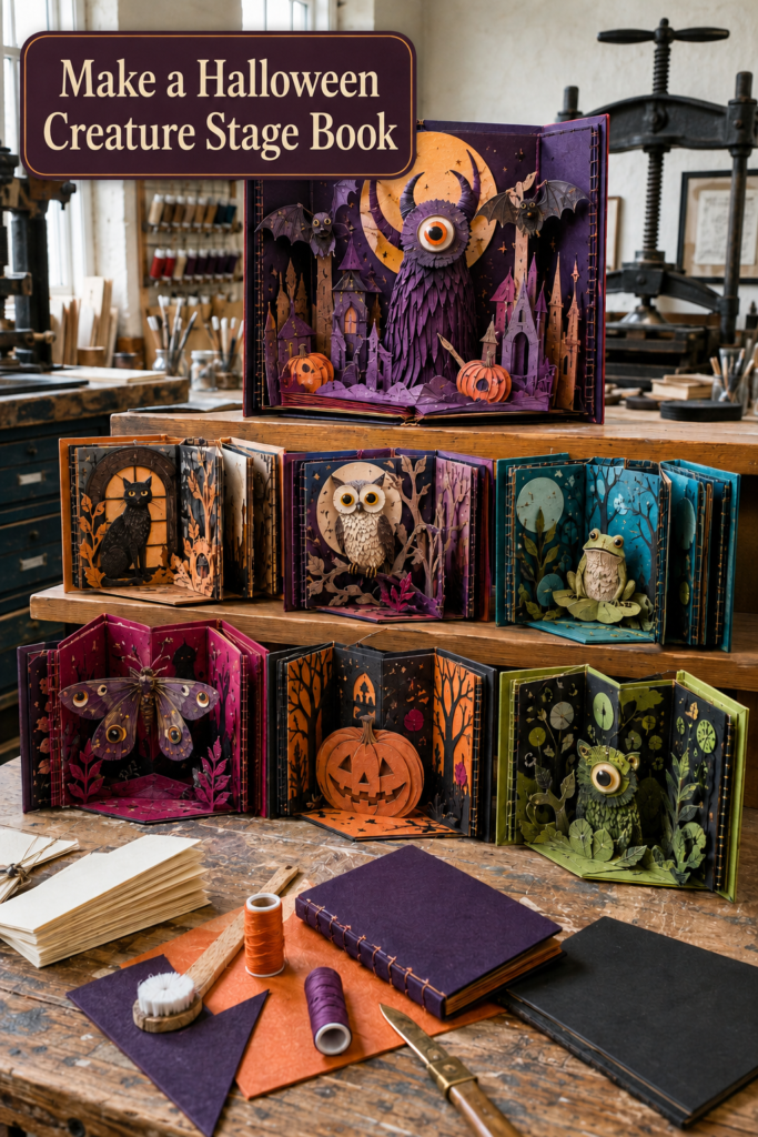 Handmade Halloween Creature Stage Book