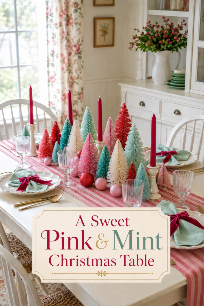 How to Do a Sweet Pink and Mint Christmas Table