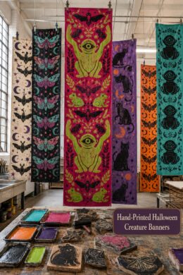 How to Make Hand Printed Halloween Banners