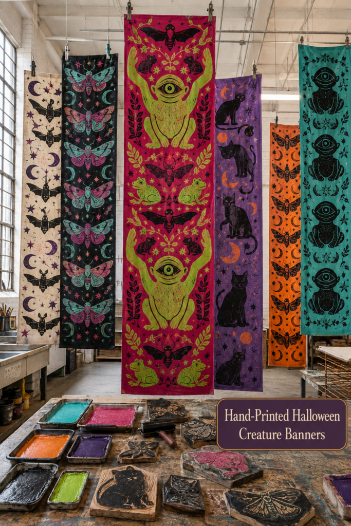 How to Make Hand Printed Halloween Banners
