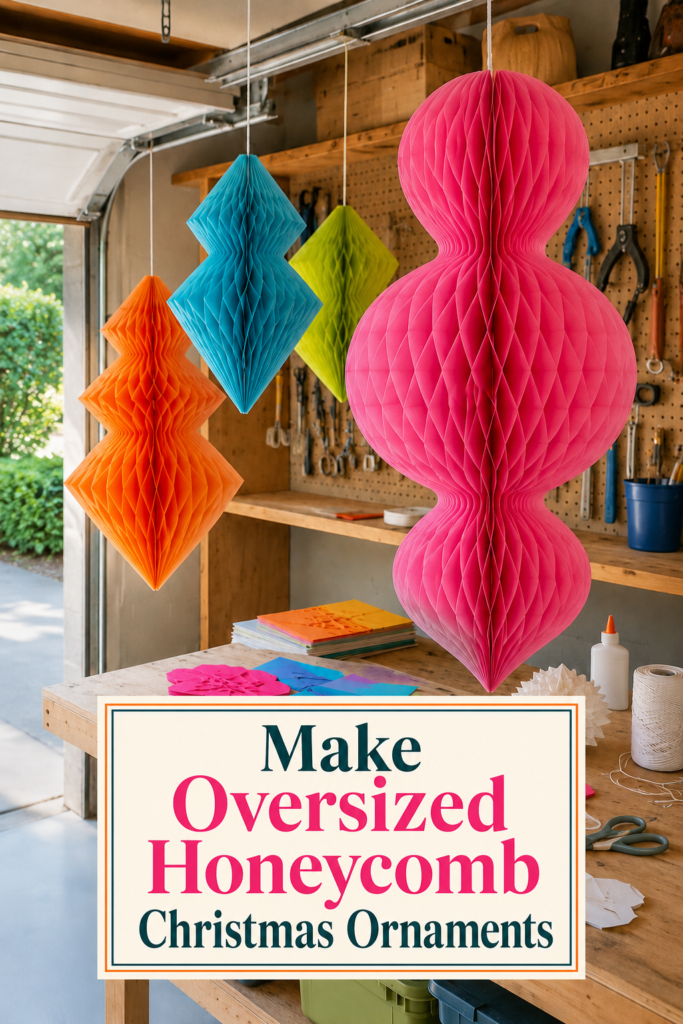How to Make Oversized Paper Honeycomb Christmas Ornaments