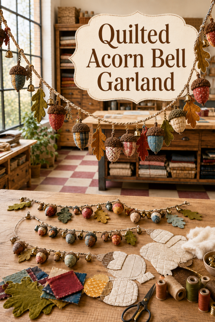How to Make Quilted Stuffed Acorn Garland