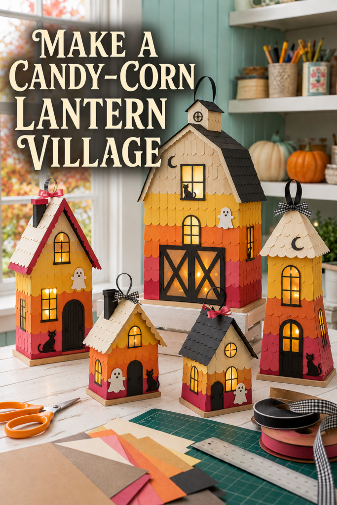 How to Make a Candy-Corn Lantern Village