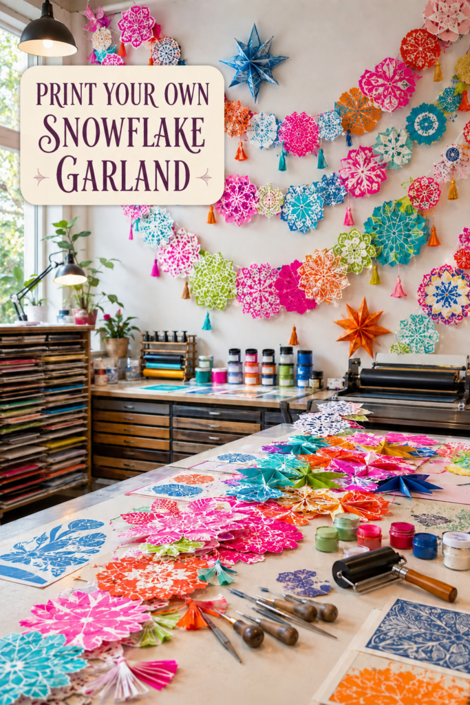 How to Print and Make Snowflake Garland