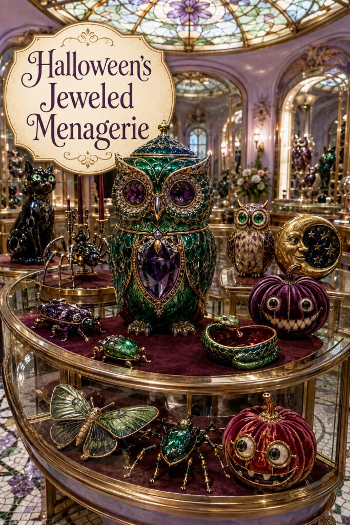 Jeweled Menagerie of Halloween Figurines