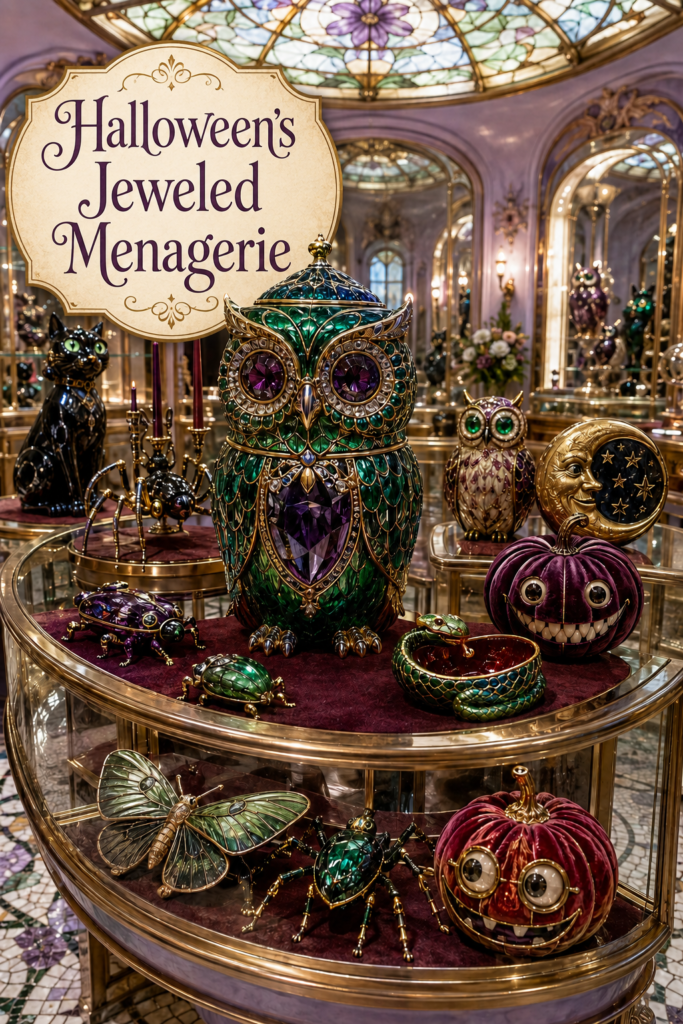 Jeweled Menagerie of Halloween Figurines
