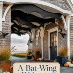 Large Halloween Bat Wings on Outdoor Pass Through