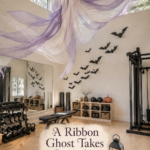 Large Ribbon Ghost Hanging in Home Gym