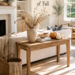 Light and Natural Fall Console Table Decor