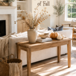 Light and Natural Fall Console Table Decor