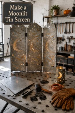 Make a Moonlit Tin Screen for Halloween and Fall