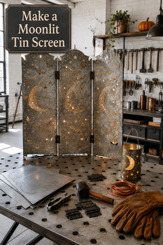 Make a Moonlit Tin Screen for Halloween and Fall