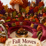 Maximalist Fall Display in Berry for Conversation Pit
