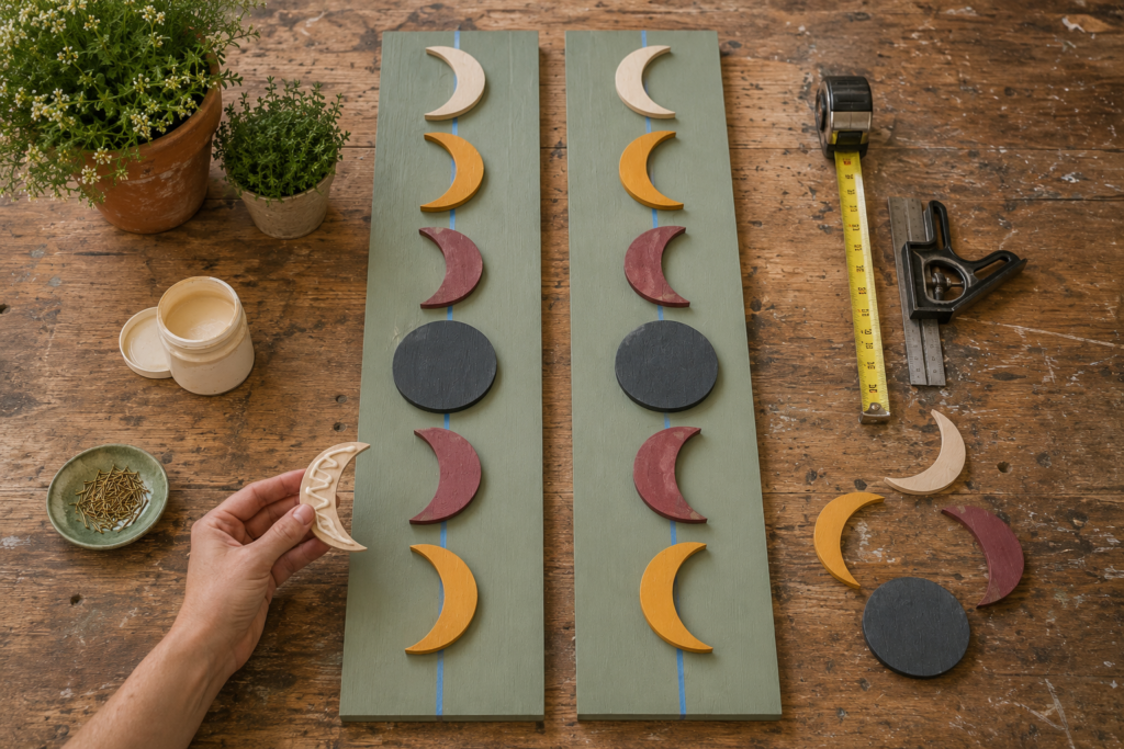Measuring and attaching moon-phase shutters