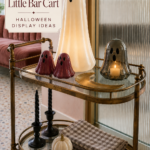 Mini Bar Cart with Ghost for Halloween