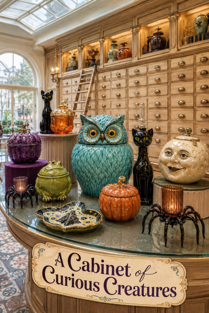 Mischievous Ceramic Halloween Collection with Pumpkin