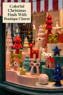 Modern Christmas Figurines in Store Display