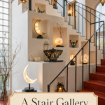 Moon and Moth Figurines in Stair Niche Gallery