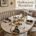 Elegant Halloween breakfast booth