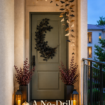 No Drill Fall and Halloween Front Door Decor
