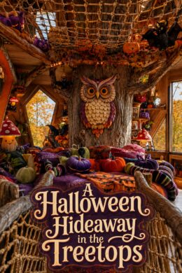 Orange Red Purple Halloween Tree House Hideaway