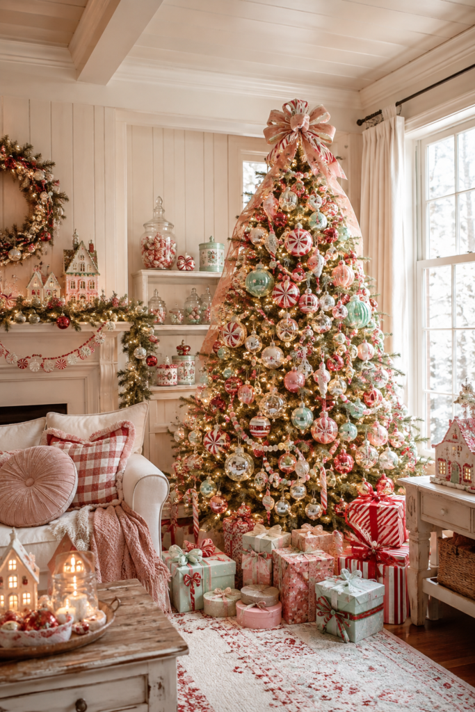 Pastel Peppermint Christmas Corner
