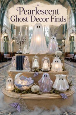 Pearlescent Ghosts for Halloween in Different Shapes and Sizes