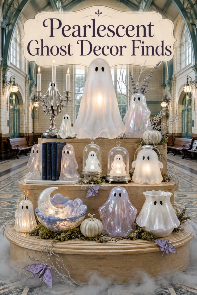 Pearlescent Ghosts for Halloween in Different Shapes and Sizes