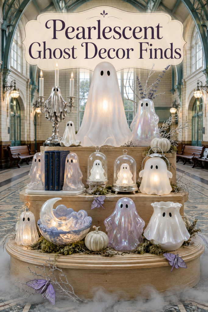 Pearlescent Ghosts for Halloween in Different Shapes and Sizes