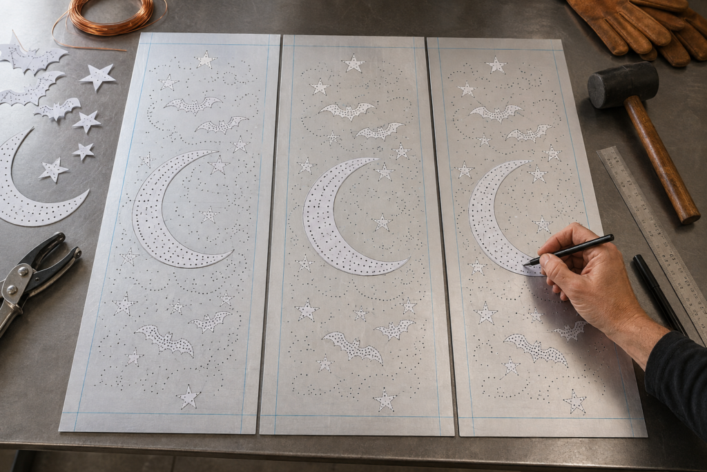 Planning a Three-Panel Celestial Lantern Screen