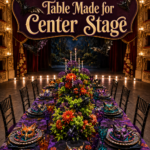 Purple and Orange Opera Inspired Halloween Table Setting