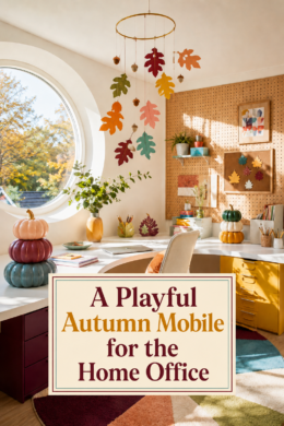 Retro Modern Fall Home Office Decor