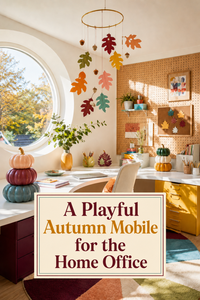 Retro Modern Fall Home Office Decor