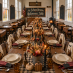 Schoolhouse Farm Tablescape for Halloween