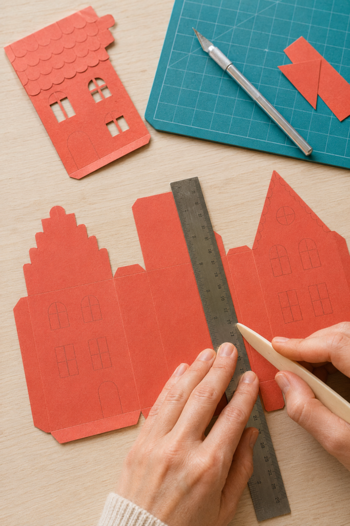 Scoring a Coral Paper House Template