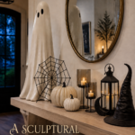 Sculptural Halloween Entry Table Decoration Idea