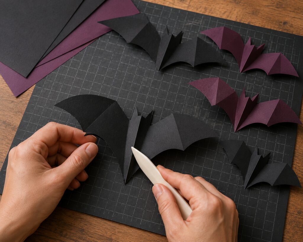 Shaping dimensional cardstock bats