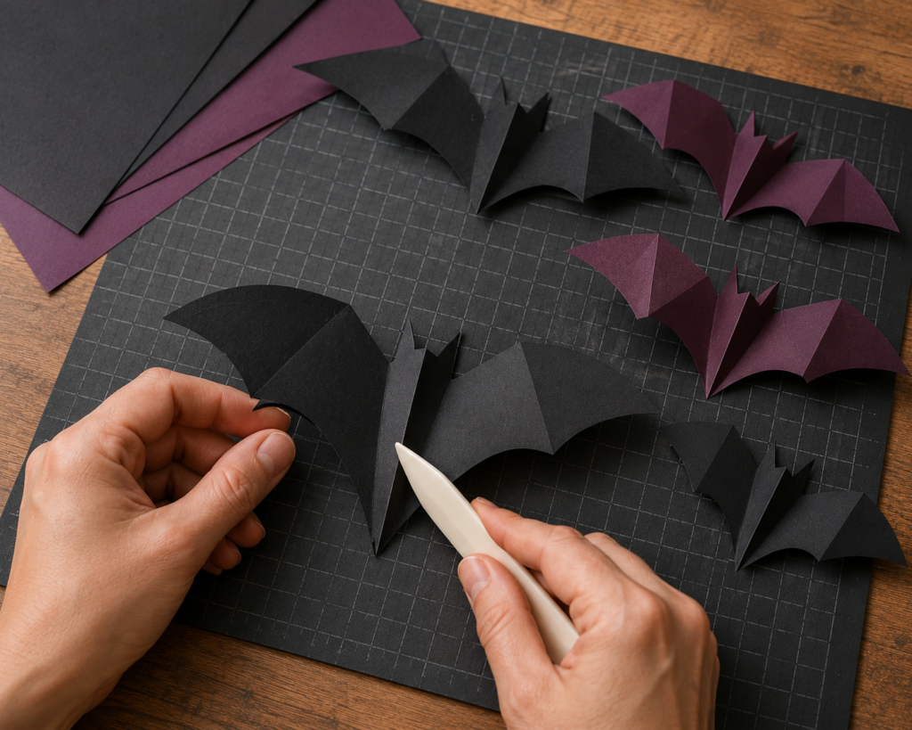 Shaping dimensional cardstock bats