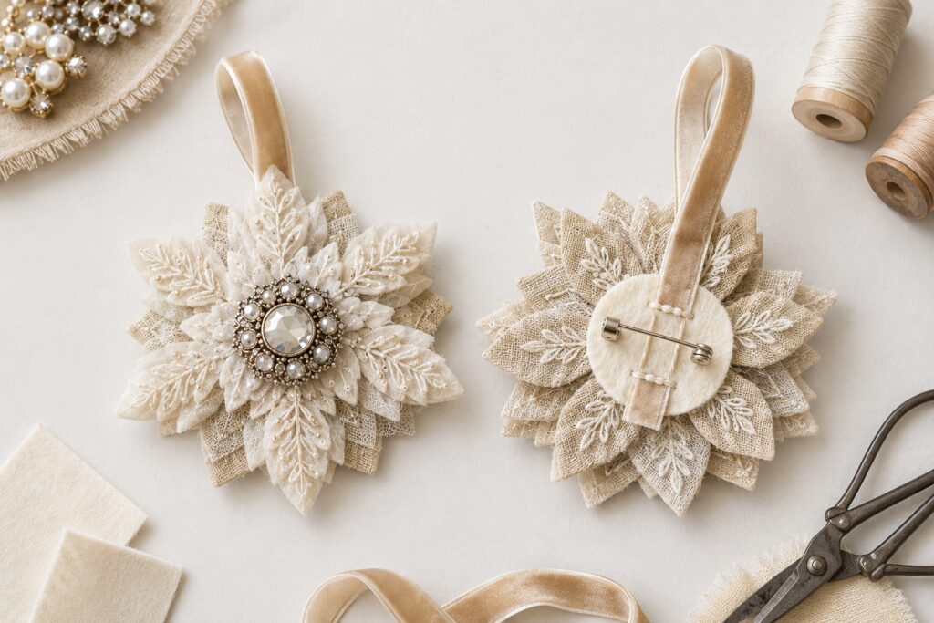 Snowflake Ornament Loop and Brooch Reinforcement