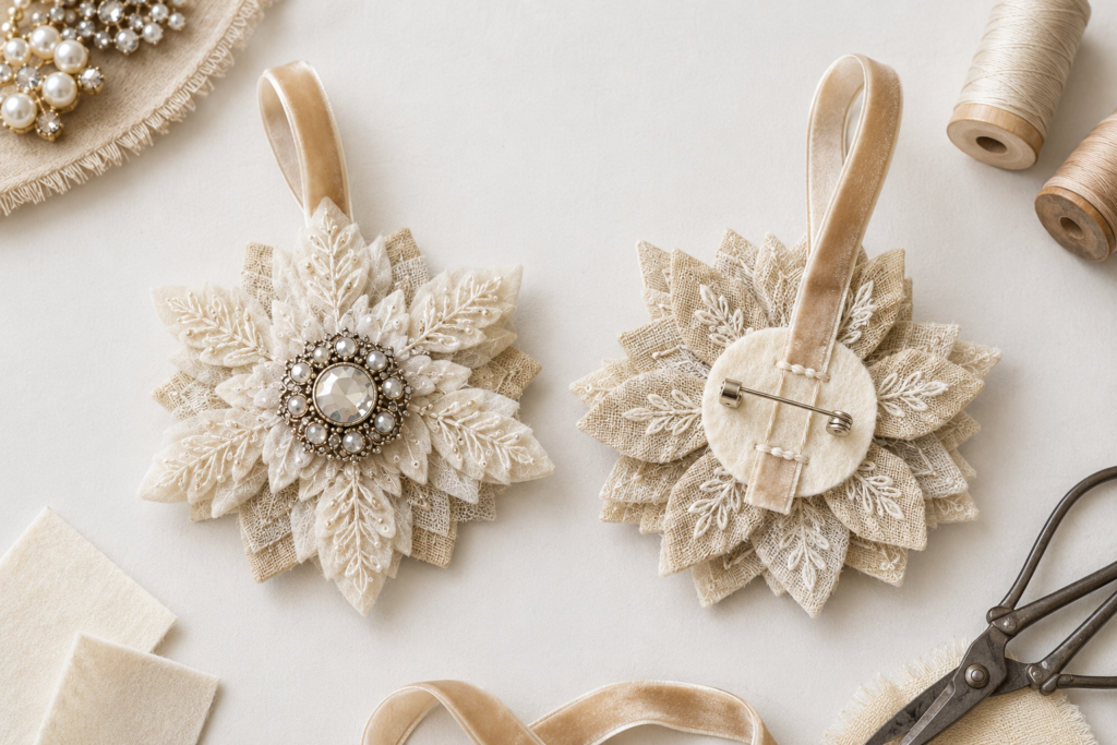 Snowflake Ornament Loop and Brooch Reinforcement