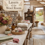 Soft Autumn Laundry Room Decor in Sage and Berry