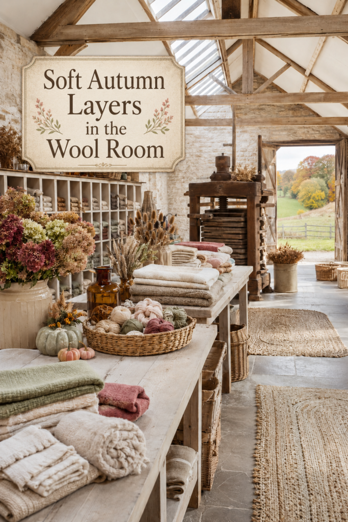 Soft Autumn Laundry Room Decor in Sage and Berry