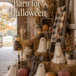 Storybook Barn Decorated for Halloween
