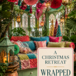 Sunroom Wrapped in Bright Colors as a Christmas Retreat