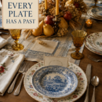 Thanksgiving Table Setting with Mixed Heirloom China