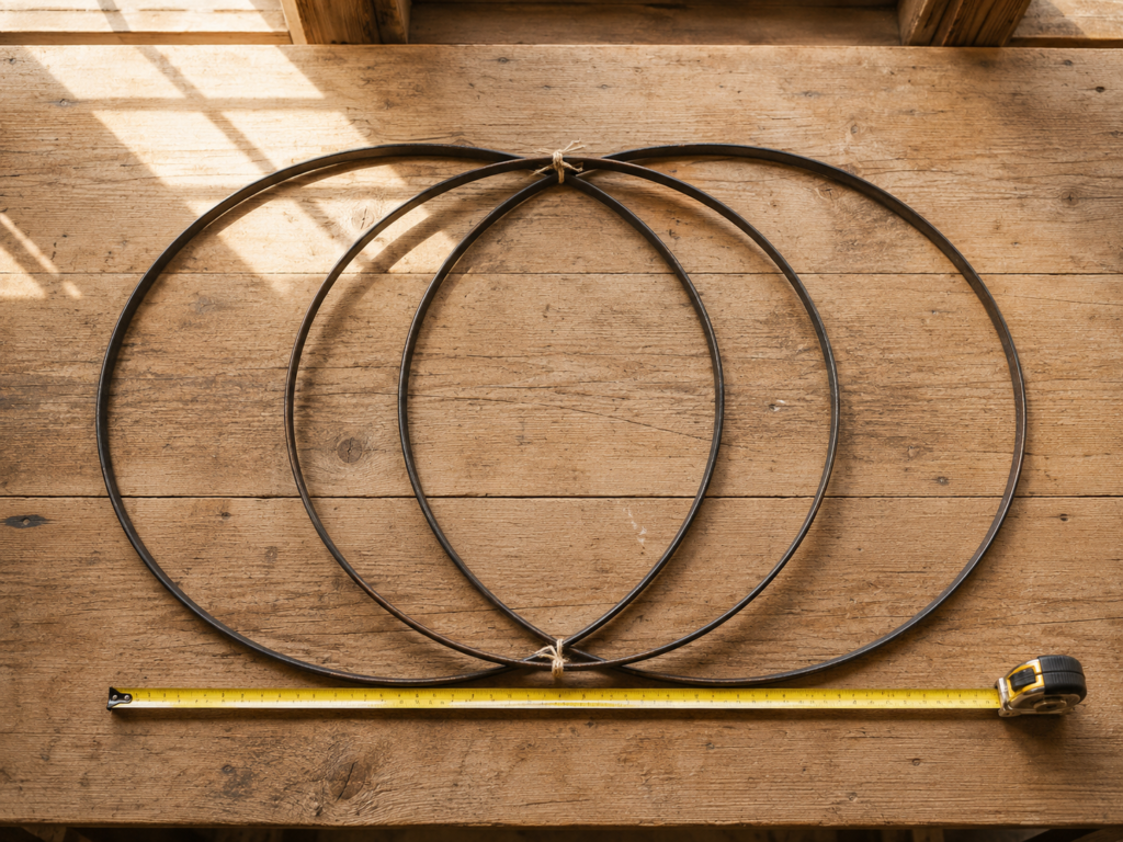 Three-Hoop Pumpkin Wreath Dry Layout