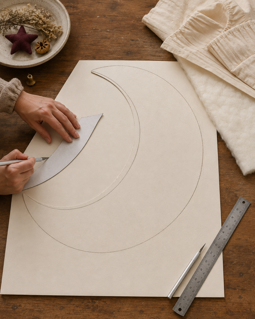 Tracing a Crescent Pocket Template