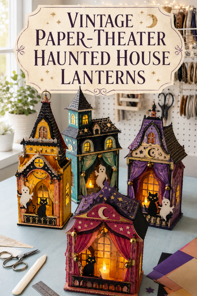 Vintage Paper-Theater Haunted House Lanterns